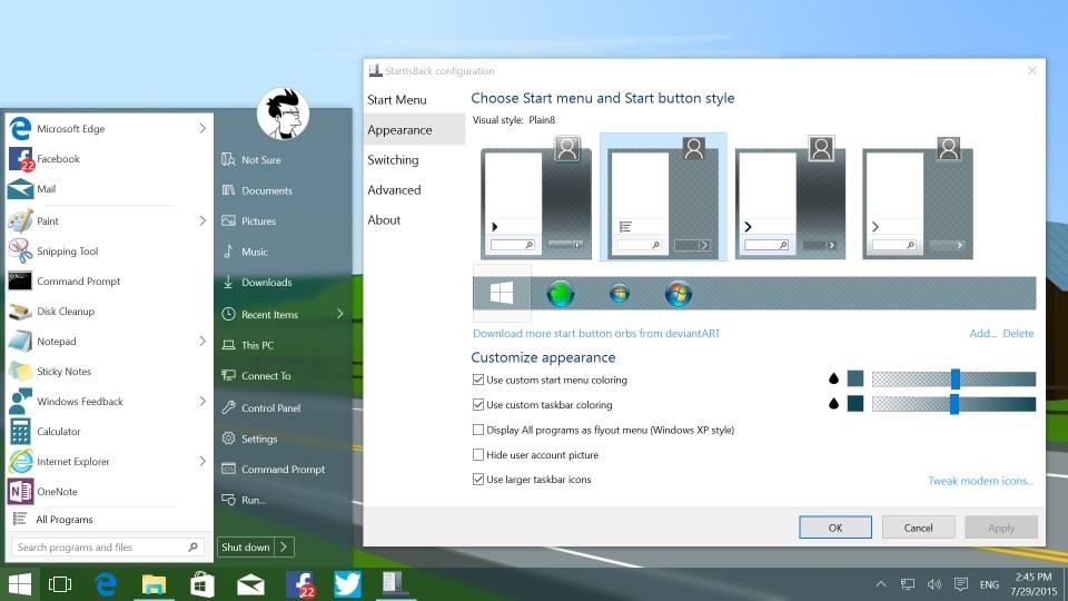 StartIsBack++ for Windows 10 1.0.3 Download  Descargar